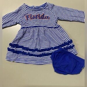 Let’s gooo Florida Gators!! Colosseum Blue & White Striped Kids Dress size 0-3m